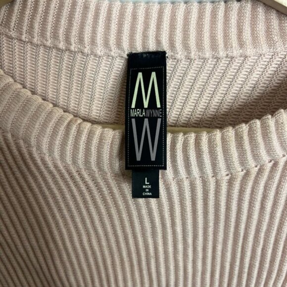 Marla Wynne Pink Ribbed Women's Sweater Size L - Picture 6 of 9